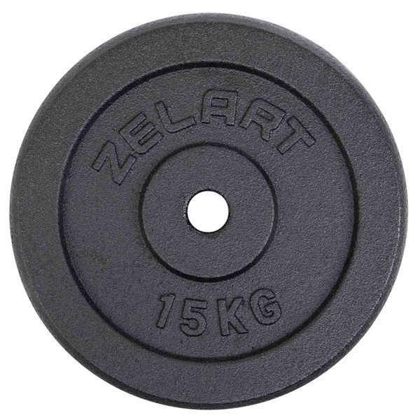 Блины диски стальные Zelart TA-7785-15 30мм 15кг черный TA-7785-15 фото
