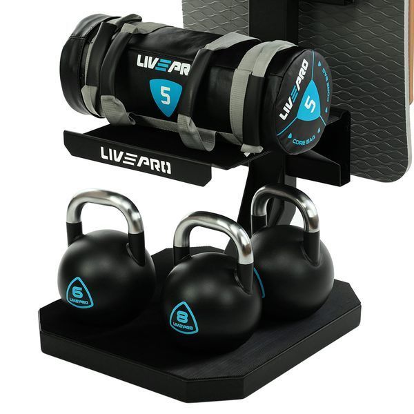 Стелаж модульний для інвентаря кросфіт STORAGE RACK LiveUp LP8875 розмір-55x60x180см чорний LP8875 фото