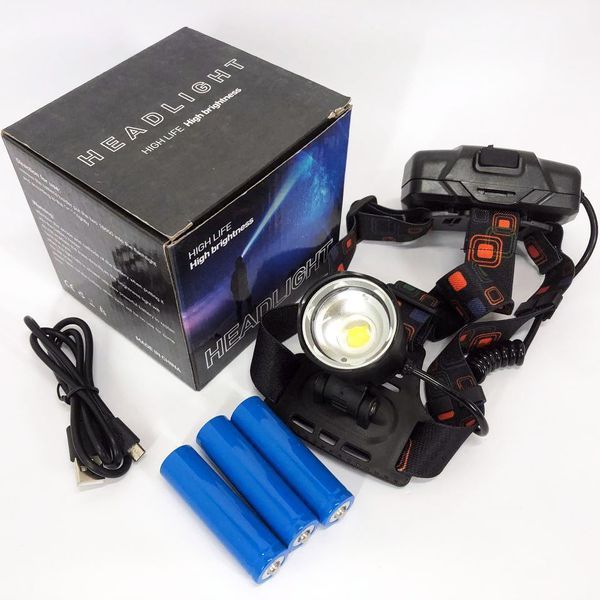 Фонарь налобный X-Balong XQ-219-HP50 аккумуляторный LED zoom с функцией Power Bank 3 режима работы ws44944 фото