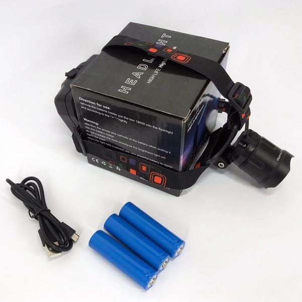 Фонарь налобный X-Balong XQ-219-HP50 аккумуляторный LED zoom с функцией Power Bank 3 режима работы ws44944 фото