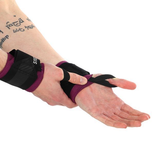 Бинты кистевые для жима STRENGTH WRIST WRAPS EZOUS C-05 2штуки черный-фиолетовый C-05 фото