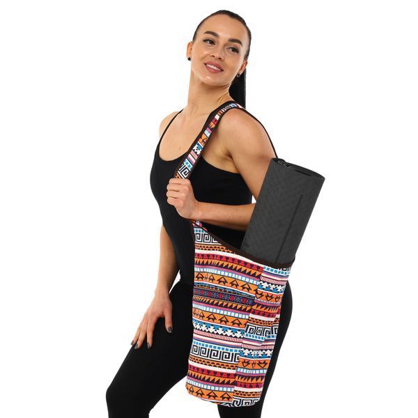 Сумка для йоги через плечо KINDFOLK Yoga bag SP-Sport FI-8364-1 оранжевый-голубой FI-8364-1 фото