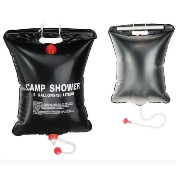 Походный туристический душ 20л 50&deg;C CAMP SHOWER 41x60 см, кемпинговый душ с шнуром и крюком для подверса ws89971 фото