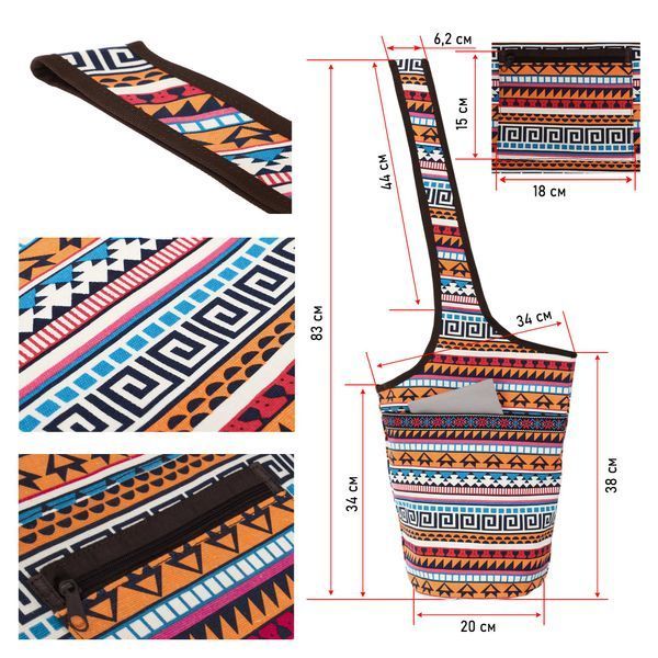 Сумка для йоги через плечо KINDFOLK Yoga bag SP-Sport FI-8364-1 оранжевый-голубой FI-8364-1 фото