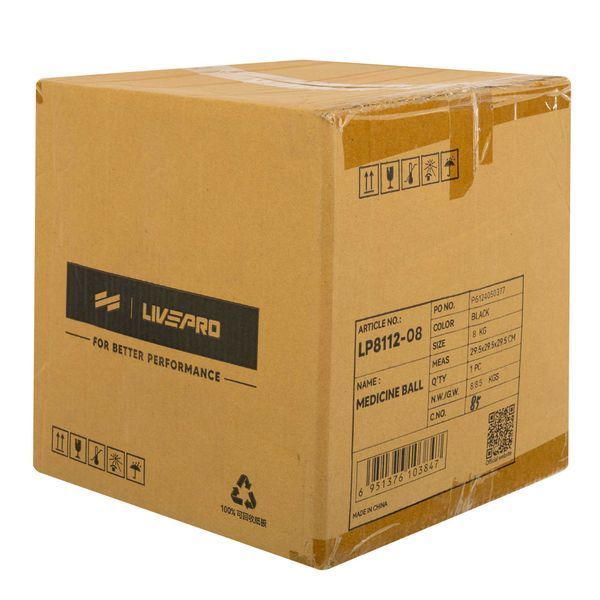 М'яч медичний медбол Medicine Ball LiveUp LP8112-8 8кг чорний-синій LP8112-8 фото
