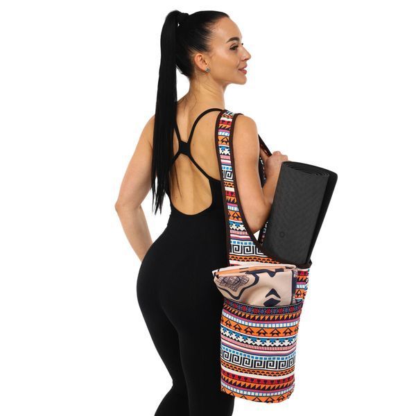 Сумка для йоги через плечо KINDFOLK Yoga bag SP-Sport FI-8364-1 оранжевый-голубой FI-8364-1 фото