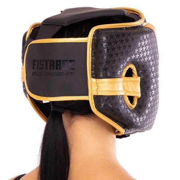 Шлем боксерский в мексиканском стиле FLEX FISTRAGE VL-5500 S-XL черный-золотой S VL-5500 фото