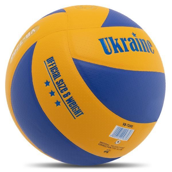 Мяч волейбольный UKRAINE VB-7200 №5 PU желтый-синий VB-7200 фото
