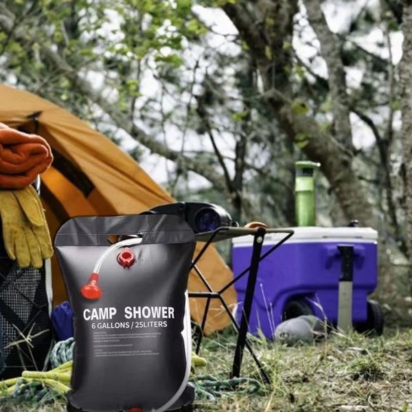 Походный туристический душ 20л 50&deg;C CAMP SHOWER 41x60 см, кемпинговый душ с шнуром и крюком для подверса ws89971 фото