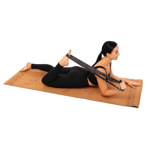 Ремень для йоги с кольцами SP-Sport FI-6975-4 183x3,8см зеленый-розовый FI-6975-4 фото