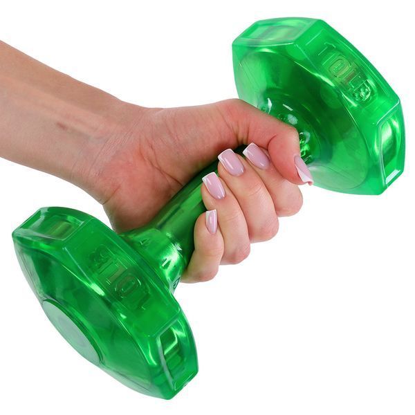 Гантель для фитнеса с TPU покрытием Zelart Jelly Urethane Coated Dumbbells TA-2946-10LB 1шт 4,5кг салатовый TA-2946-10LB фото