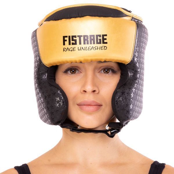 Шлем боксерский в мексиканском стиле FLEX FISTRAGE VL-5500 S-XL черный-золотой S VL-5500 фото