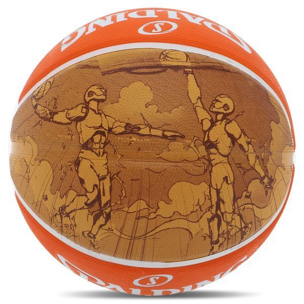 Мяч баскетбольный резиновый SPALDING JUMP SKETCH 84452Y размер 7 оранжевый 84452Y фото