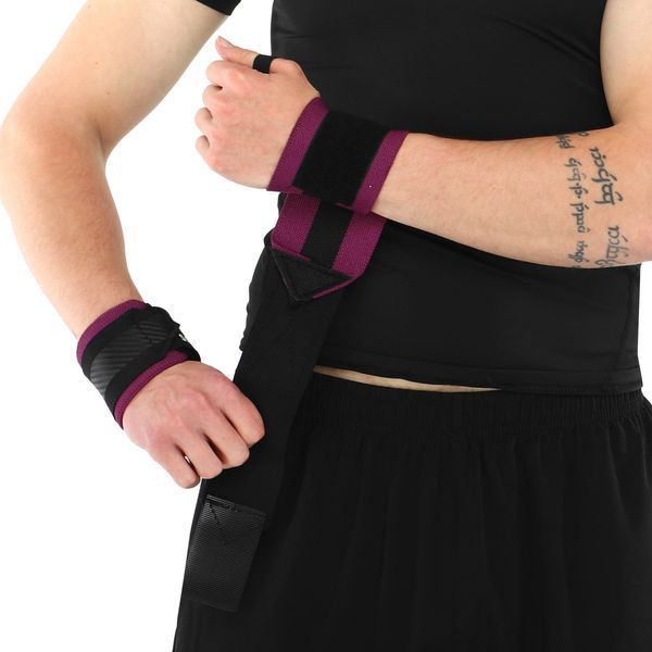 Бинты кистевые для жима STRENGTH WRIST WRAPS EZOUS C-05 2штуки черный-фиолетовый C-05 фото