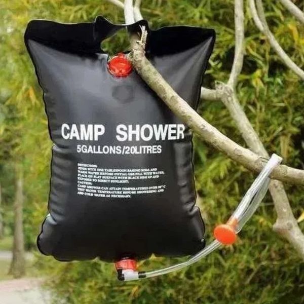 Походный туристический душ 20л 50&deg;C CAMP SHOWER 41x60 см, кемпинговый душ с шнуром и крюком для подверса ws89971 фото