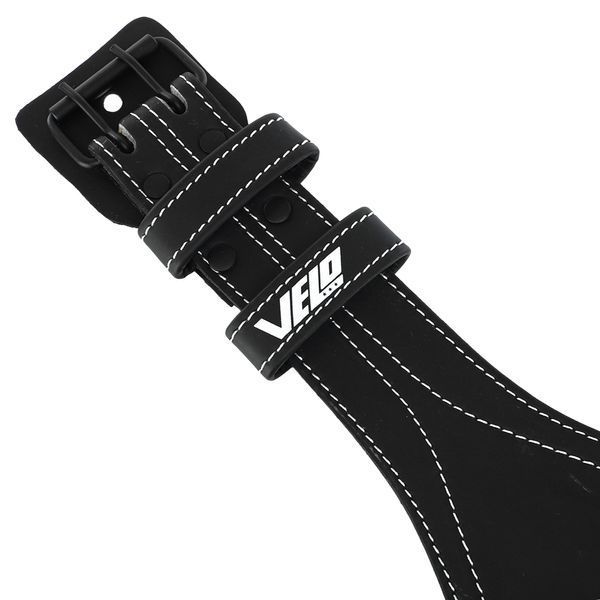 Пояс атлетический кожаный VELO VL-9741 спинка-15см размер-S-XXL черный-белый VL-9741 фото