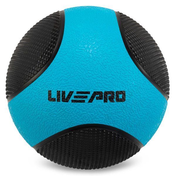 М'яч медичний медбол Medicine Ball LiveUp LP8112-8 8кг чорний-синій LP8112-8 фото