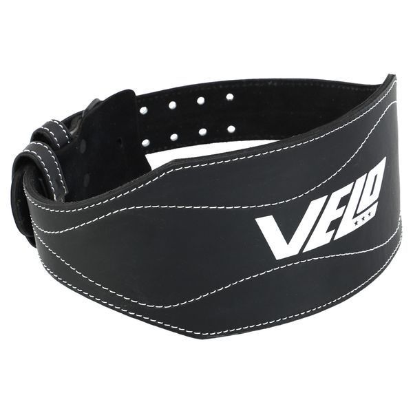 Пояс атлетический кожаный VELO VL-9741 спинка-15см размер-S-XXL черный-белый VL-9741 фото