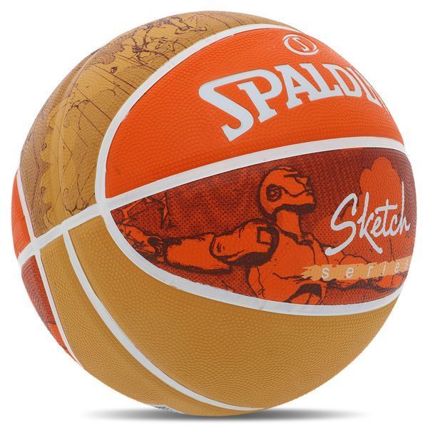 Мяч баскетбольный резиновый SPALDING JUMP SKETCH 84452Y размер 7 оранжевый 84452Y фото