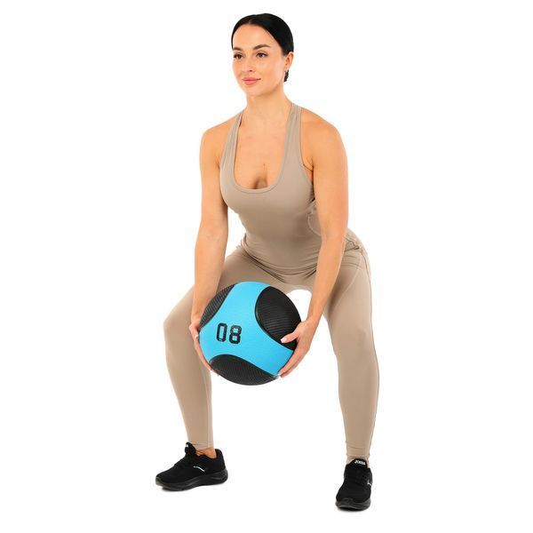 М'яч медичний медбол Medicine Ball LiveUp LP8112-8 8кг чорний-синій LP8112-8 фото