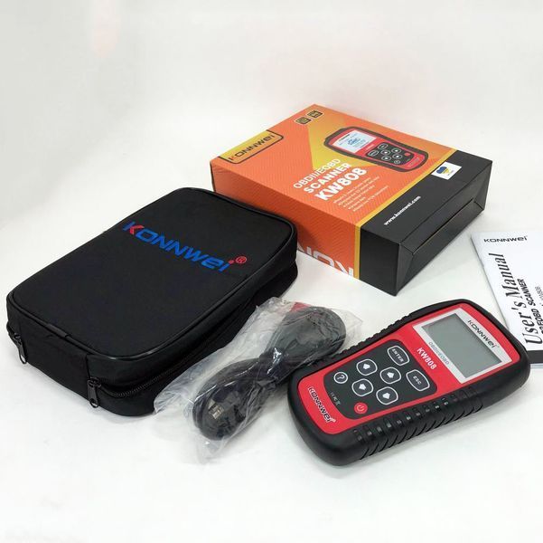 Автомобильный диагностический сканер Konnwei KW808 OBD II/EOBD, Автотестер универсальный Адаптер ws55876 фото