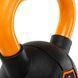 Гиря тренувальна цільна гумова з пофарбованою ручкою LiveUp Urethane competition kettlebell UAZE5336-8 вага 8кг чорний-помаранчевий UAZE5336-8 фото 6