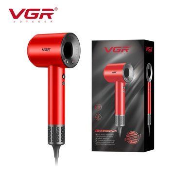 Фен професійний VGR V-445 RED, 3 рівні обдування, 4 рівні температури, 1600 Вт ws21932-1 фото