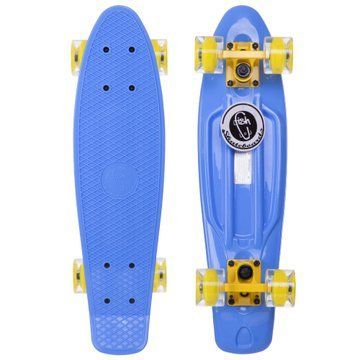 Пенни борд Penny Board круизер пластиковый со светящимися колесами 22' FISH SK-405-10 синий-желтый SK-405-10 фото