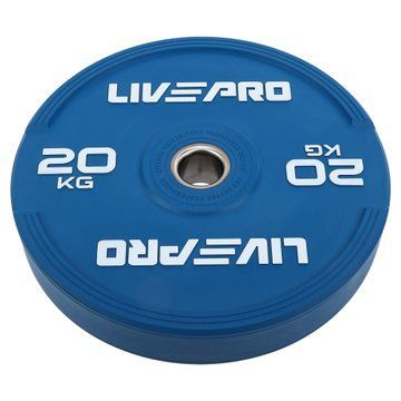Бамперні диски гумові Bumper Plates LiveUp LP8332-20 o50.5мм 20кг синій LP8332-20 фото