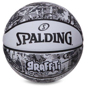 Мяч баскетбольный резиновый SPALDING GRAFFITI 84375Y размер 7 белый-черный 84375Y фото