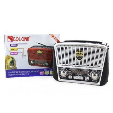Радиоприёмник Golon RX-455S USB / аккумулятор солнечная панель Фм радио с mp3 проигрывателем. Цвет: Серый ws33147-1-1 фото