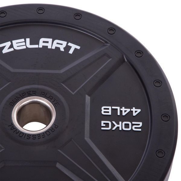 Бамперные диски резиновые Bumper Plates Zelart TA-2258-20 50,4мм 20кг черный TA-2258-20 фото