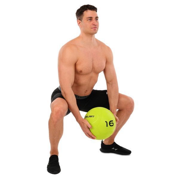 Слэмбол мяч набивной для кроссфита и фитнеса Slam Ball Mdbuddy FI-1774-16 16кг салатовый FI-1774-16 фото