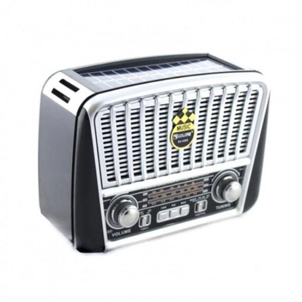 Радіоприймач Golon RX-455S USB / акумулятор сонячна панель FM радіо з mp3 програвачем. Колір: Сірий ws33147-1-1 фото