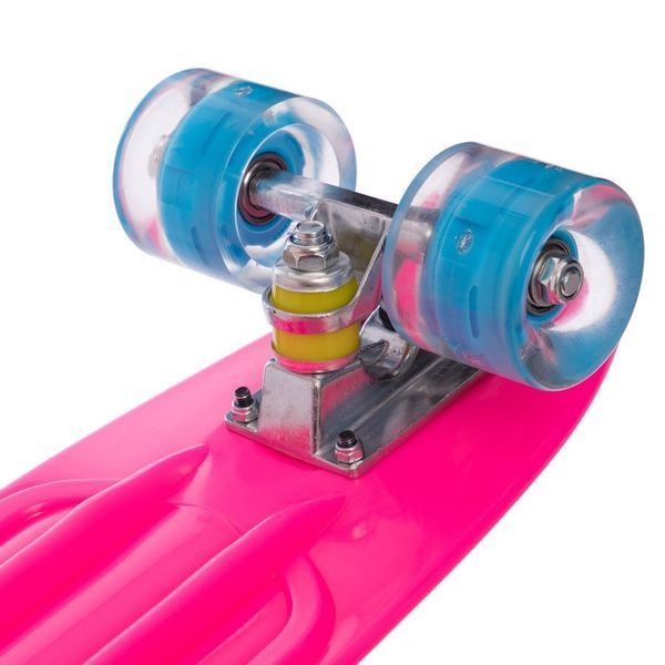 Пенни борд Penny Board круизер пластиковый со светящимися колесами 22' SP-Sport SK-5672-4 розовый-голубой SK-5672-4 фото