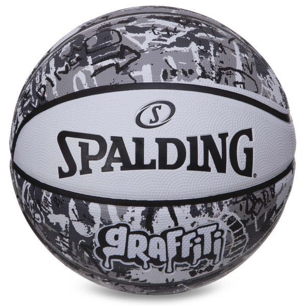 Мяч баскетбольный резиновый SPALDING GRAFFITI 84375Y размер 7 белый-черный 84375Y фото
