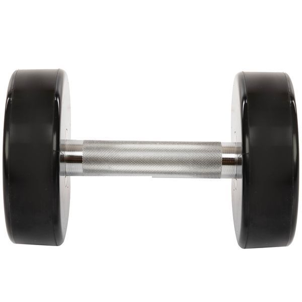 Гантель цільна професійна з поліуретановим покриттям LIFE FITNESS SC-80081-10 1шт 10кг чорний-червоний SC-80081-10 фото