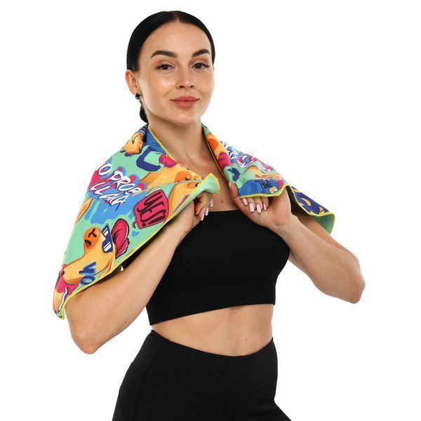 Полотенце спортивное из микрофибры MadWave LLAMA M076103116W 80х40см зеленый M076103116W фото