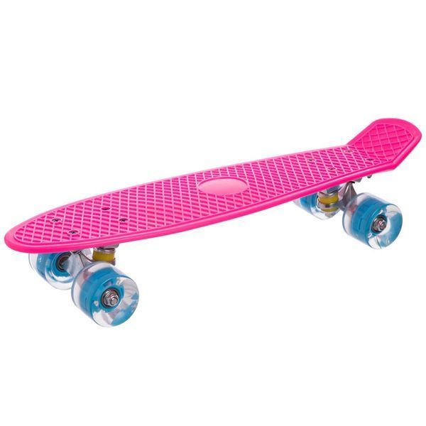Пенни борд Penny Board круизер пластиковый со светящимися колесами 22' SP-Sport SK-5672-4 розовый-голубой SK-5672-4 фото