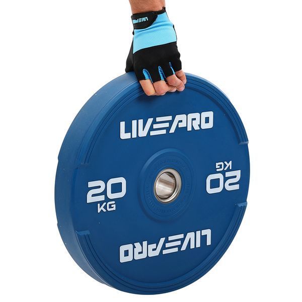 Бамперные диски резиновые Bumper Plates LiveUp LP8332-20 o50.5мм 20кг синий LP8332-20 фото