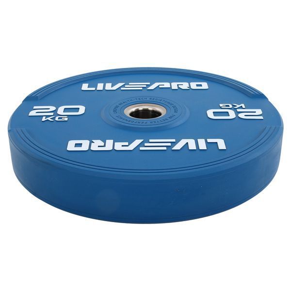 Бамперные диски резиновые Bumper Plates LiveUp LP8332-20 o50.5мм 20кг синий LP8332-20 фото