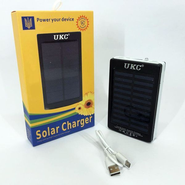 УМБ Power Bank Solar 50000 mAh мобильное зарядное с солнечной панелью и лампой. Цвет: белый ws44689-3-1 фото