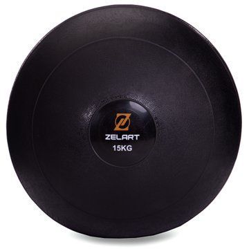 Слэмбол мяч набивной для кроссфита и фитнеса Slam Ball Zelart FI-2672-15 15кг черный FI-2672-15 фото