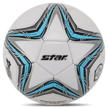 М'яч футбольний STAR SPORTS 550 L101 SB8234 №4 PU білий-блакитний SB8234 фото