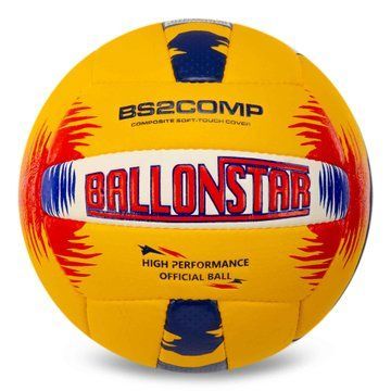 Мяч волейбольный BALLONSTAR LG2358 №5 PU желтый-красный-синий LG2358 фото