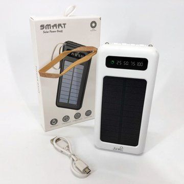 Power Bank Solar Smart 1015 зарядное устройство на солнечной батарее 20000mAh с индикатором заряда Белый ws53713-1 фото