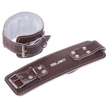 Манжети для тяги на руки та ноги 2 штуки Zelart SB-165195 2шт коричневий SB-165195 фото