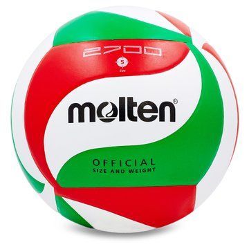 Мяч волейбольный MOLTEN V5M2700 №5 PU белый-зеленый-красный V5M2700 фото