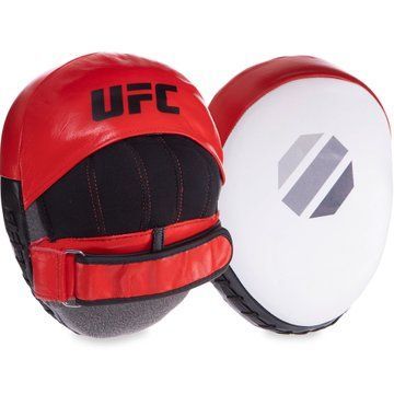 Мини-лапа боксерская изогнутая тренировочная кожа UFC PRO Micro UCP-75344 23х17,5х4,5см 2штуки черный-красный UCP-75344 фото