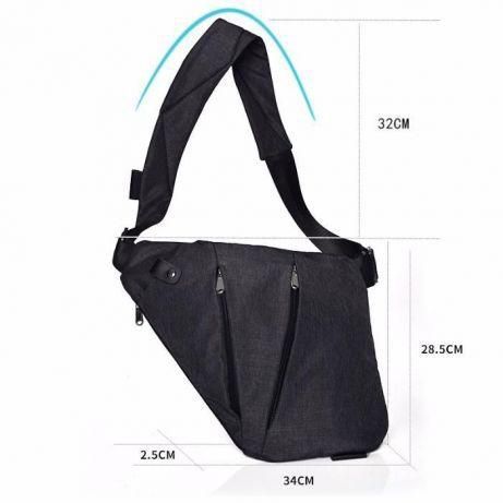 Сумка тактическая Cross Body мессенджер из ткани, сумка тактическая наплечная. Цвет: черный ws69847-1 фото